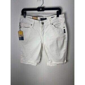 NWT Silver  Women’s Jeans Suki Bermuda Jean Shorts White Denim Stretch Sz 31